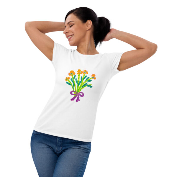 Camiseta feminina de manga curta - Flor, meu Bouquê - Image 2