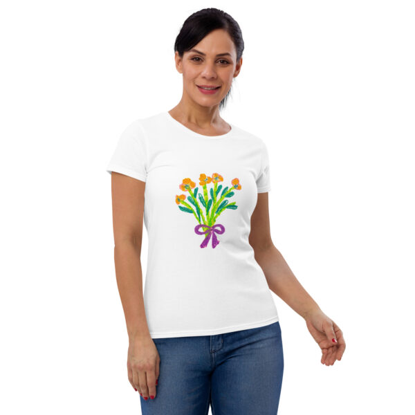 Camiseta feminina de manga curta - Flor, meu Bouquê